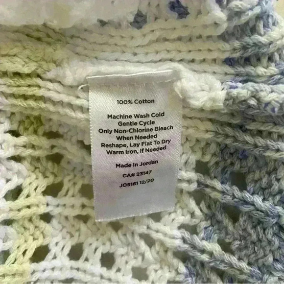 Talbots OPEN STITCH COTTON SWEATER Size M Multi Pastel Lighweight Cotton Casual - Picture 8 of 12